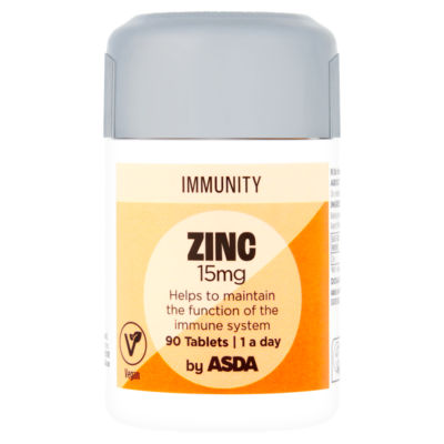ASDA Immunity Zinc 15mg 90 Tablets 1 a Day