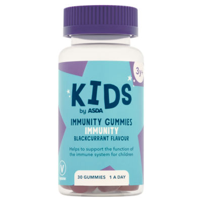 ASDA Kids Immunity Gummies Blackcurrant Flavour 1 a Day 30 Gummies