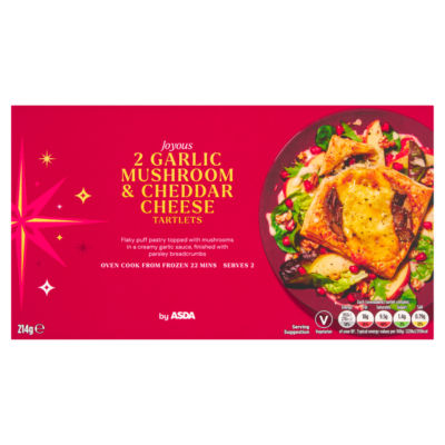 ASDA 2 Joyous Garlic Mushroom & Cheddar Cheese Tartlets 214g