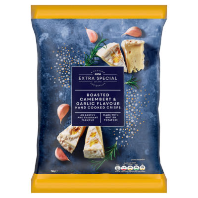 ASDA Extra Special Extra Special Roasted Camembert & Garlic Flavour Hand Cooked Crisps 150g