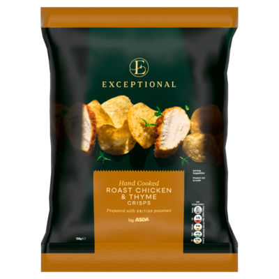 ASDA Exceptional by  Hand Cooked Roast Chicken & Thyme Crisps 150g
