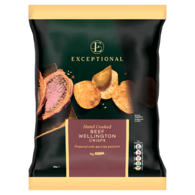 ASDA Exceptional by  Hand Cooked Beef Wellington Crisps 150g