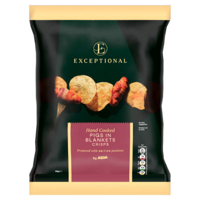ASDA Exceptional by  Hand Cooked Pigs in Blankets Crisps 150g