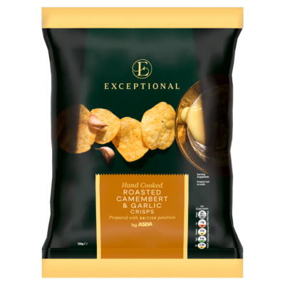 ASDA Exceptional by  Hand Cooked Roasted Camembert & Garlic Crisps 150g