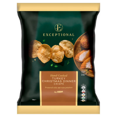 ASDA Exceptional by  Hand Cooked Turkey Christmas Dinner Crisps 150g