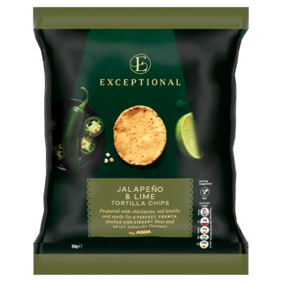 ASDA Exceptional by  Jalapeño & Lime Tortilla Chips 150g