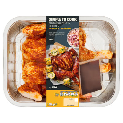 ASDA Simple to Cook BBQ Spatchcock Chicken 1.15kg