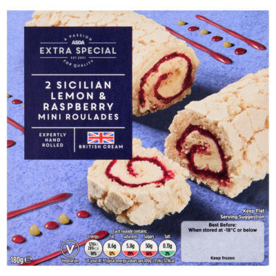 ASDA Extra Special Extra Special 2 Sicilian Lemon & Raspberry Mini Roulades 180g