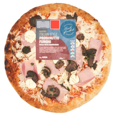 ASDA Woodfired Italian Style Prosciutto Funghi Pizza with Sourdough 445g
