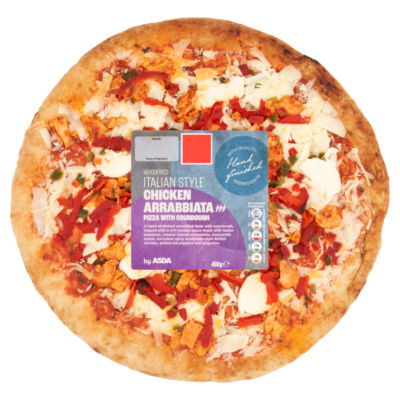 ASDA Woodfired Italian Style Chicken Arrabbiata Pizza with Sourdough 480g