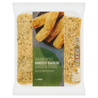 Asda Italian Style Cheesy Garlic Ciabatta Sticks 160G
