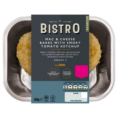 Bistro By Asda Mac & Cheese Bakes With Smoky Tomato Ketchup 250G