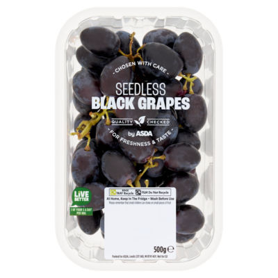 ASDA Seedless Black Grapes 500g