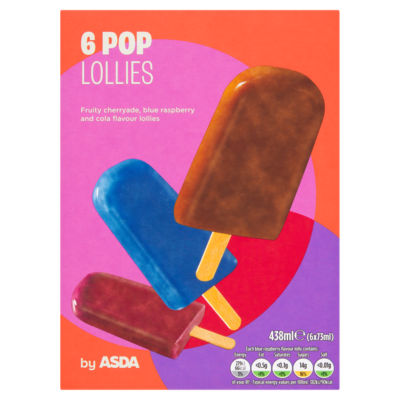 ASDA Pop Lollies 6 x 73ml (438ml)