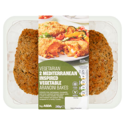 ASDA 2 Vegetarian Mediterranean Inspired Vegetable Arancini Bakes 240g
