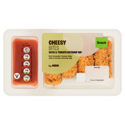 ASDA Tiger Cheesy Bites with a Tomato Ketchup Dip Snack 75g