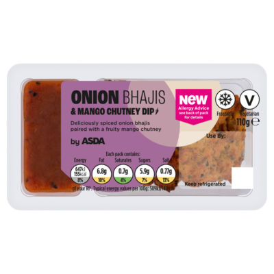 ASDA Onion Bhajis & Mango Chutney Dip 110g