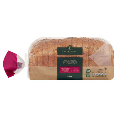 Exceptional by ASDA Wholemeal Superseeded Sliced Loaf 800g, folic acid free