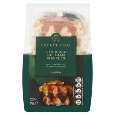 Exceptional by ASDA 5 Classic Belgian Waffles 275g