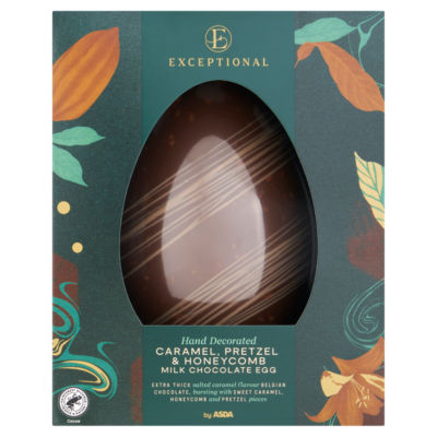 Exceptional by ASDA Exceptional by  Caramel, Pretzel & Honeycomb Milk Chocolate Egg 300g