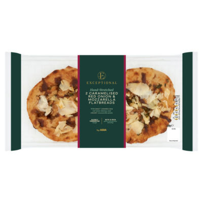 Exceptional by ASDA 2 Caramelised Red Onion & Mozzarella Flatbreads 220g