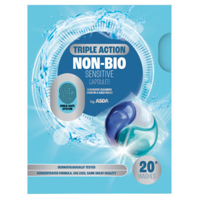 ASDA Triple Action Non-Bio Sensitive Capsules 20 Washes