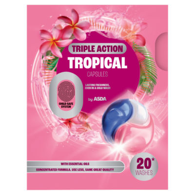 ASDA Tropical Triple Action Capsules 20 Washes