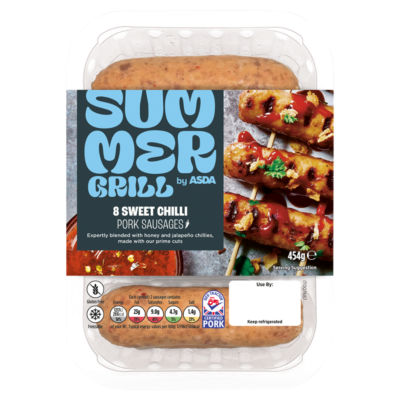SUMMER GRILL by ASDA 8 Sweet Chilli Pork Sausages 454g