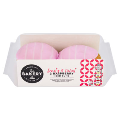 The BAKERY at ASDA The Bakery at  2 Raspberry Iced Buns