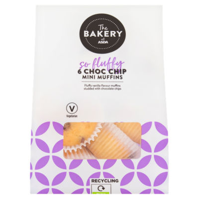 The BAKERY at ASDA The Bakery at  6 Chocolate Chip Mini Muffins