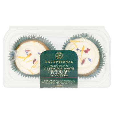 Exceptional by ASDA Exceptional by  2 Lemon & White Chocolate Flavour Cupcakes