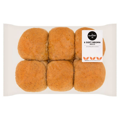 The BAKERY at ASDA 6 Soft Brown Rolls
