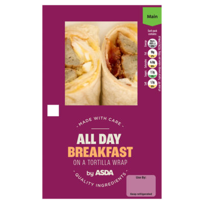 ASDA All Day Breakfast on a Tortilla Wrap