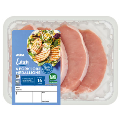 ASDA 4 Lean Pork Loin Medallions 400g