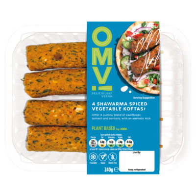 OMV! Plant Based by  OMV! 4 Shawarma Spiced Vegetable Koftas 240g