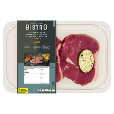 Bistro by ASDA 2 Rump Steaks with Wild Garlic & Parsley Butter 422g
