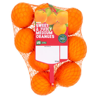 ASDA 10 Sweet & Juicy Medium Oranges
