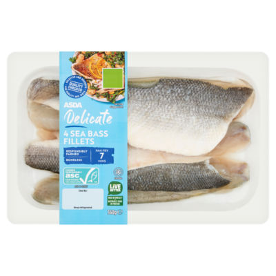 ASDA 4 Delicate Sea Bass Fillets 360g - ASDA Groceries