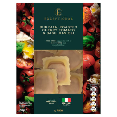 Exceptional by ASDA Burrata, Roasted Cherry Tomato & Basil Ravioli 250g