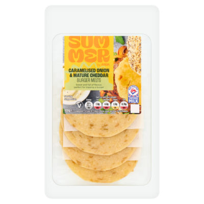 ASDA Summer Caramelised Onion & Mature Cheddar Burger Melts 100g