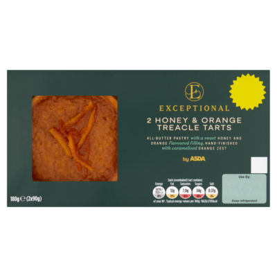 Exceptional by ASDA Exceptional by  Honey & Orange Treacle Tarts 2 x 90g (180g)