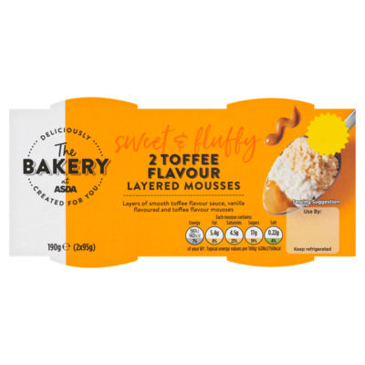 The BAKERY at ASDA The Bakery at  2 Toffee Flavour Layered Mousses 190g 2 x 95g (190g)