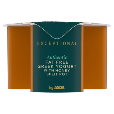 Exceptional by ASDA Exceptional by  Authentic Fat Free Greek Yogurt with Honey Split Pot 150g