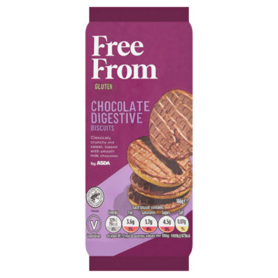 Free From by ASDA Free From by  Chocolate Digestive Biscuits 166g