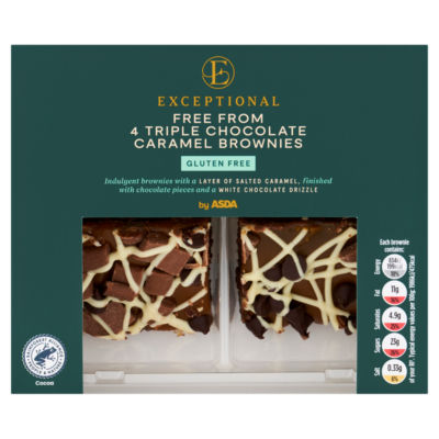 ASDA Free From 4 Triple Chocolate Caramel Brownies