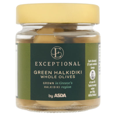 Exceptional by ASDA Green Halkidiki Whole Olives 195g