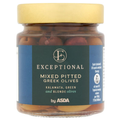 Exceptional by ASDA Mixed Pitted Greek Olives 195g