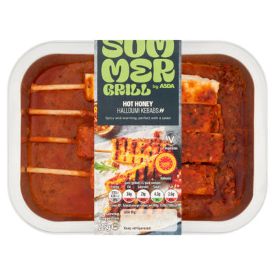 SUMMER GRILL by ASDA Summer Grill by  Hot Honey Halloumi Kebabs 225g