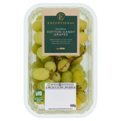 Exceptional by ASDA Seedless Cotton Candy Grapes 400g