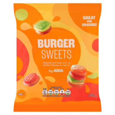 ASDA Burger Sweets 150g